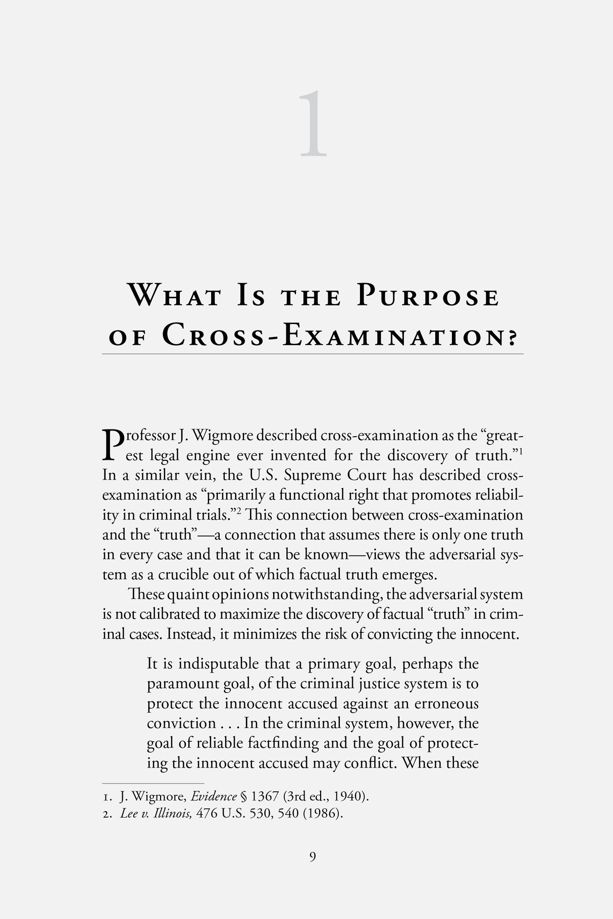 Example of Chapter One of Dynamic Cross-Examination