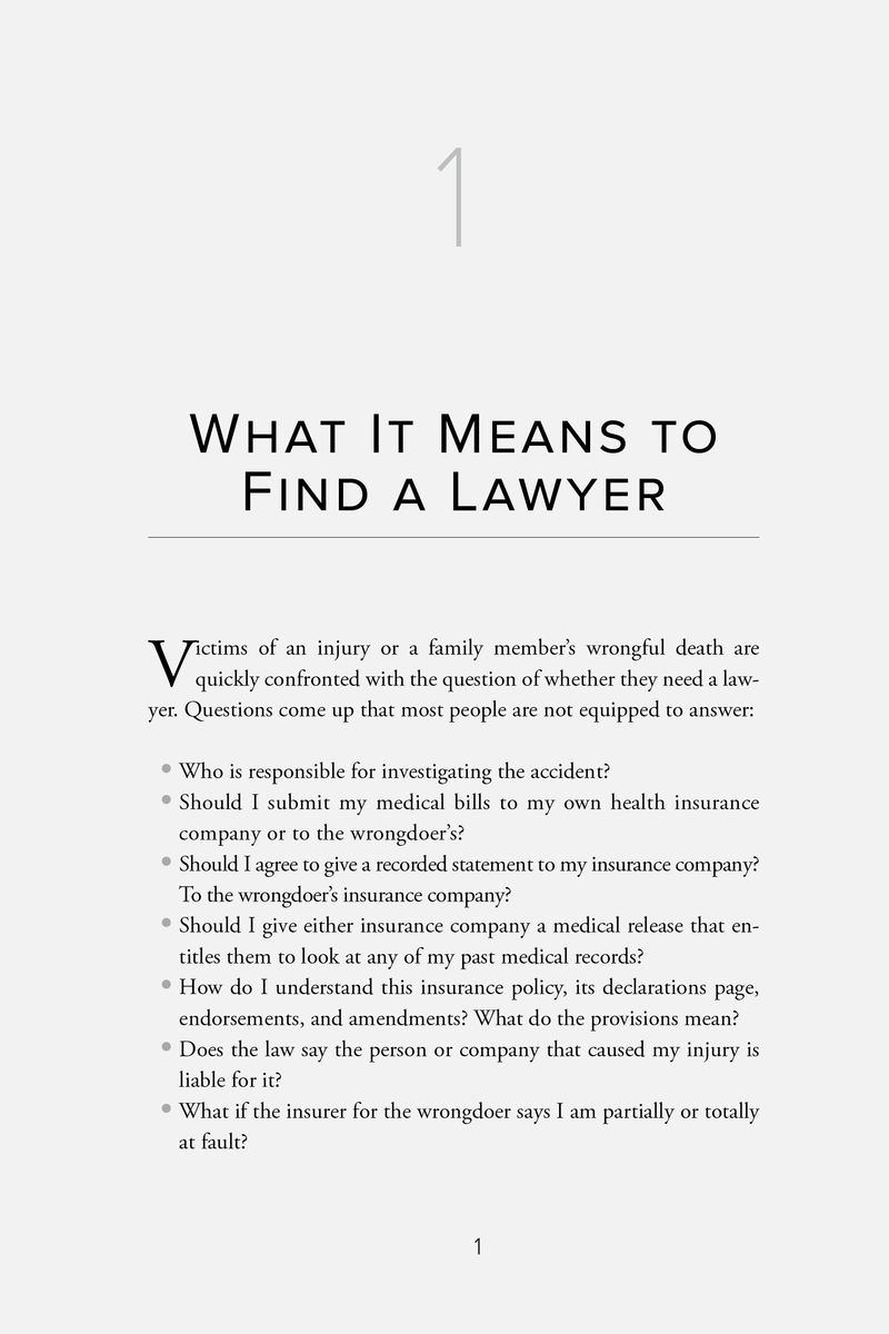 Example of Chapter One of The Lawsuit Guide