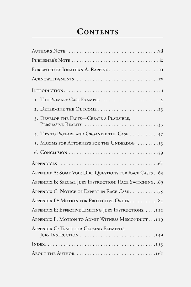 Table of Contents for Case Analysis