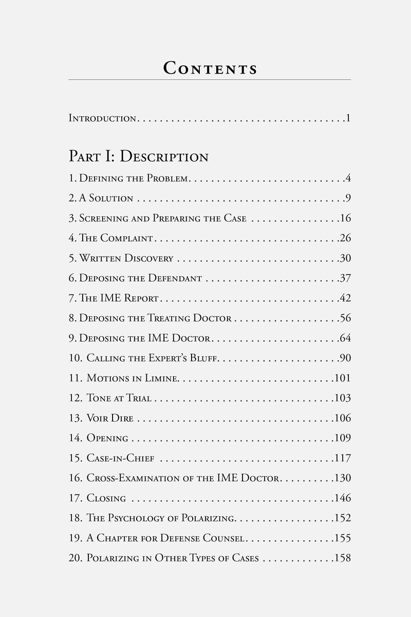 Table of Contents for Polarizing the Case