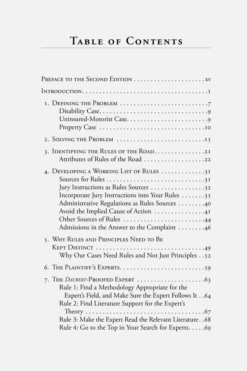 Table of Contents for Rules of the Road