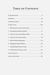 Table of Contents for Witness Preparation